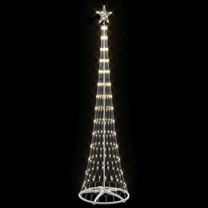 vidaXL Sapin de Noël LED Blanc Chaud 70 x 70 x 250 cm Métal