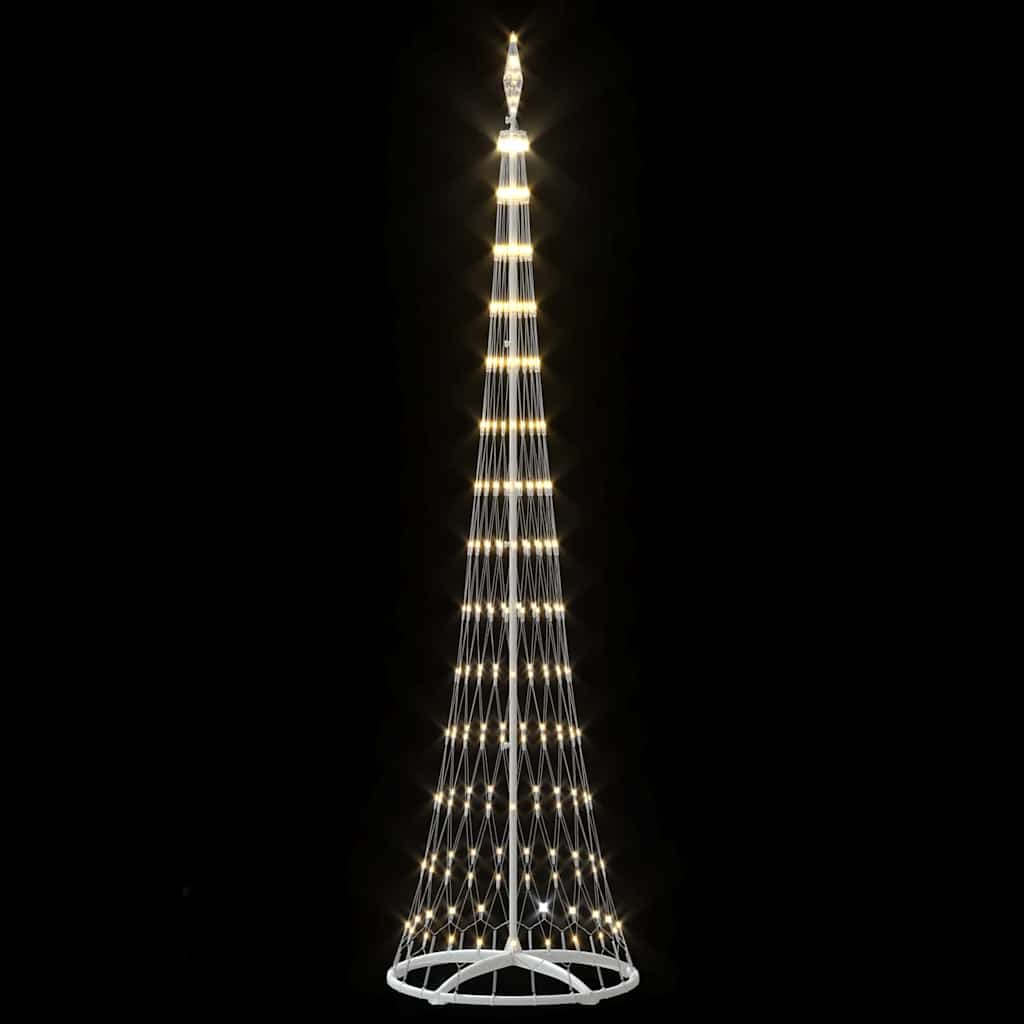 vidaXL Sapin de Noël LED Blanc Chaud 70 x 70 x 250 cm Métal