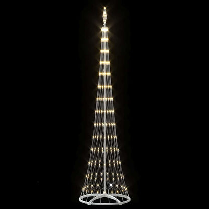 vidaXL Sapin de Noël LED Blanc Chaud 70 x 70 x 250 cm Métal