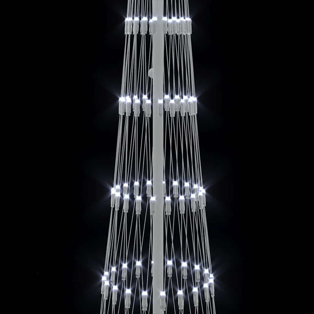 vidaXL Sapin de Noël LED avec support Blanc froid 70 x 70 x 250 cm Métal