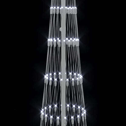 vidaXL Sapin de Noël LED avec support Blanc froid 70 x 70 x 250 cm Métal