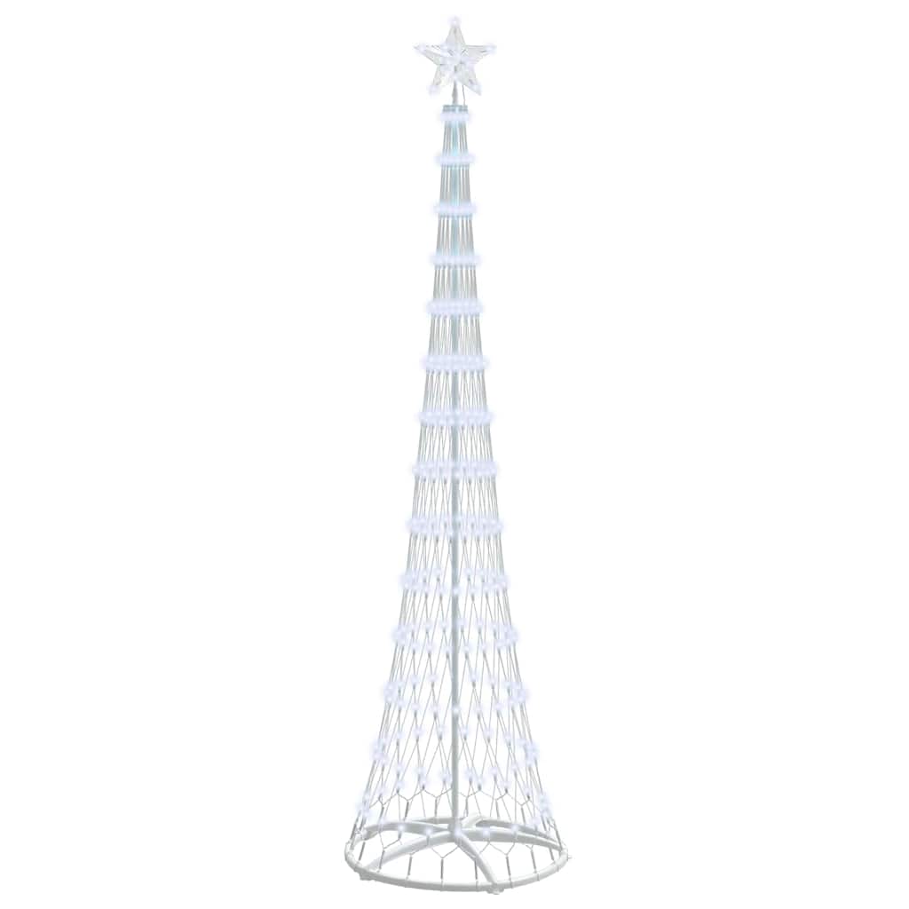 vidaXL Sapin de Noël LED avec support Blanc froid 70 x 70 x 250 cm Métal
