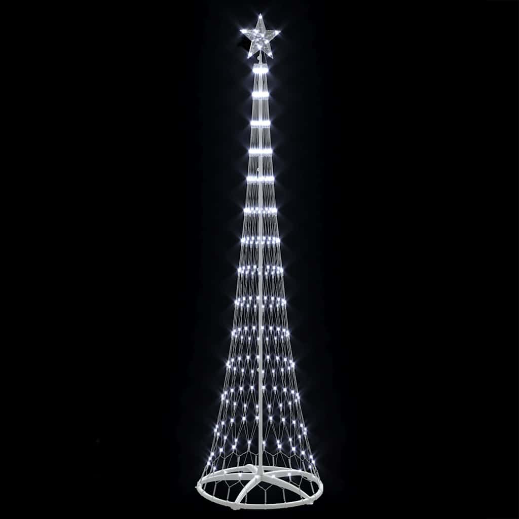 vidaXL Sapin de Noël LED avec support Blanc froid 70 x 70 x 250 cm Métal