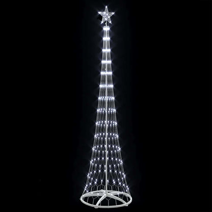 vidaXL Sapin de Noël LED avec support Blanc froid 70 x 70 x 250 cm Métal