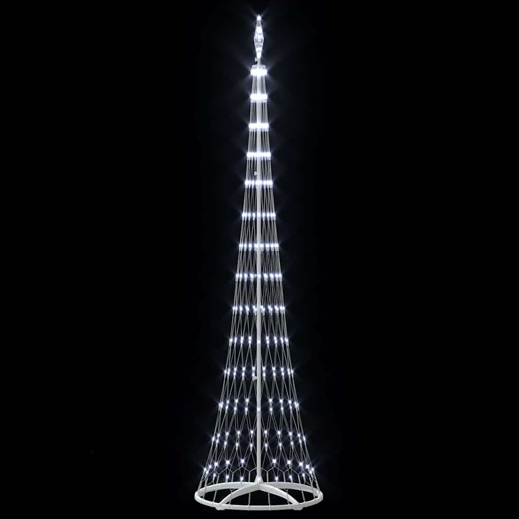 vidaXL Sapin de Noël LED avec support Blanc froid 70 x 70 x 250 cm Métal