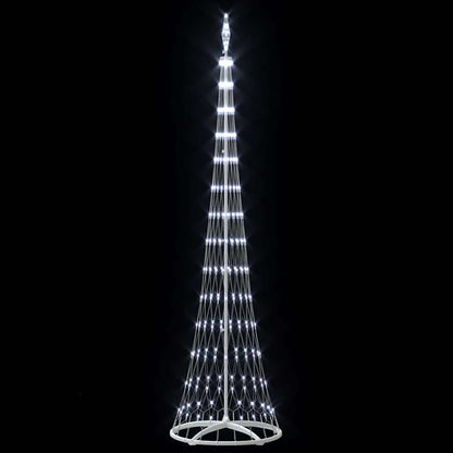 vidaXL Sapin de Noël LED avec support Blanc froid 70 x 70 x 250 cm Métal