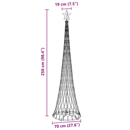 LED-Weihnachtsbaum mit 290 LEDs Blau 70 x 70 x 250 cm Metall