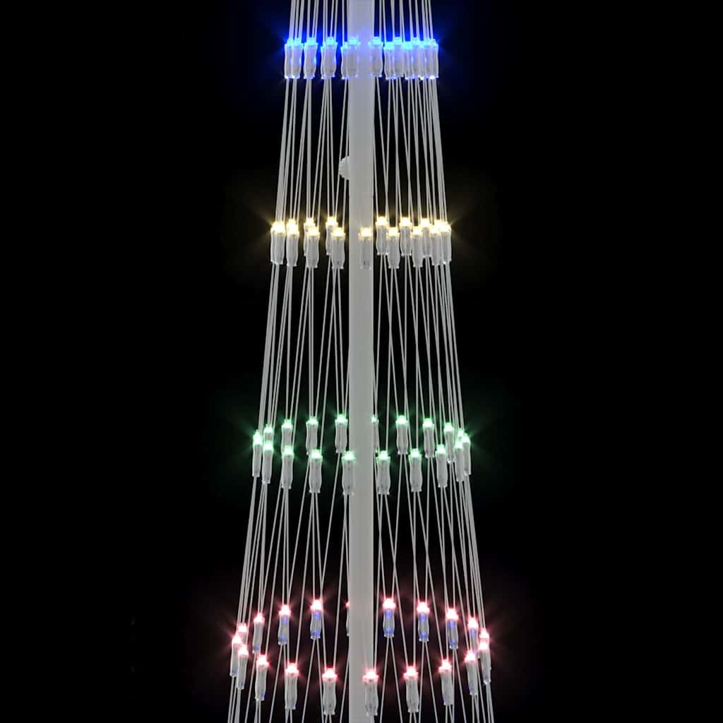 vidaXL Sapin de Noël LED multicolore 70 x 70 x 250 cm métal