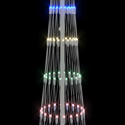 vidaXL Sapin de Noël LED multicolore 70 x 70 x 250 cm métal