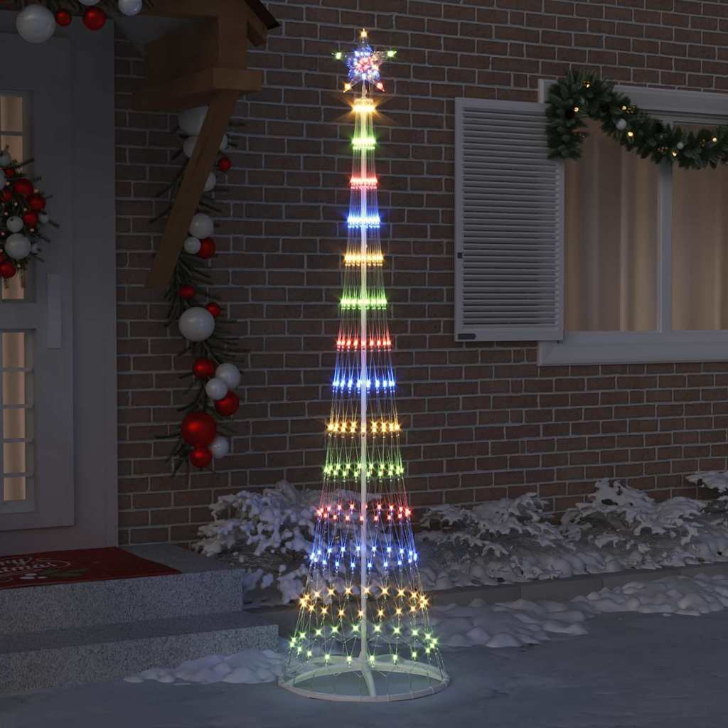 vidaXL Sapin de Noël LED multicolore 70 x 70 x 250 cm métal