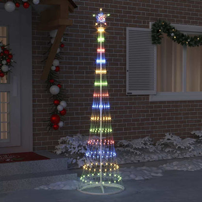 vidaXL Sapin de Noël LED multicolore 70 x 70 x 250 cm métal