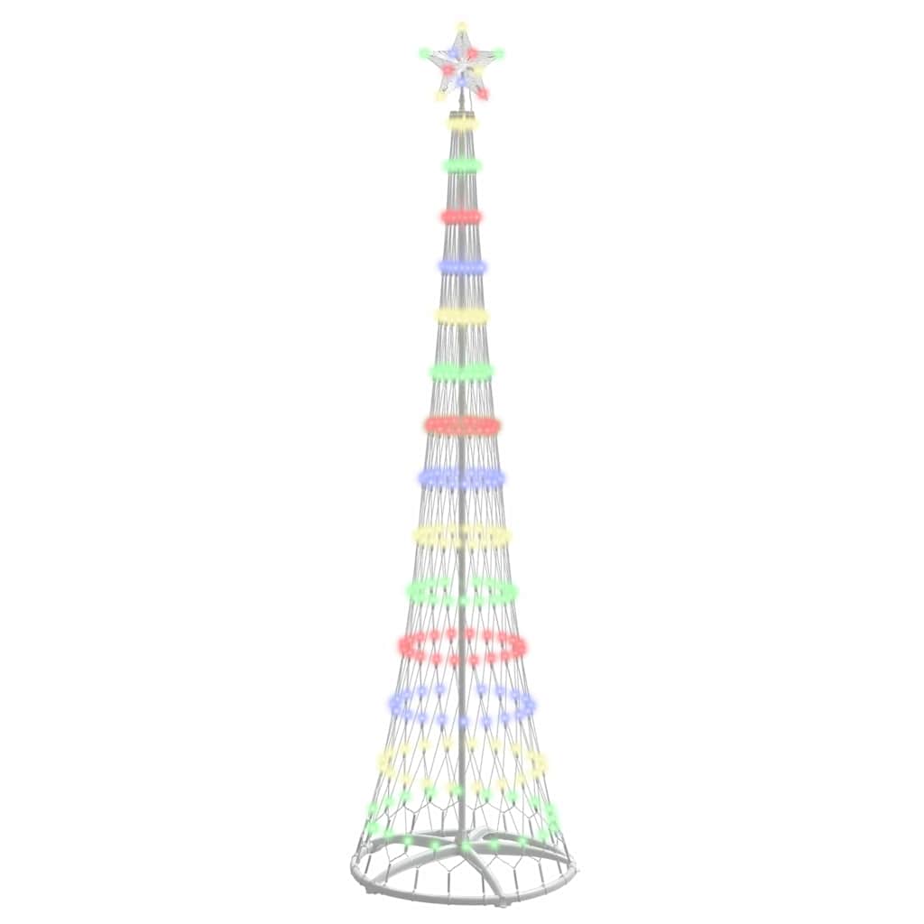 vidaXL Sapin de Noël LED multicolore 70 x 70 x 250 cm métal