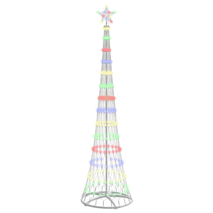 vidaXL Sapin de Noël LED multicolore 70 x 70 x 250 cm métal