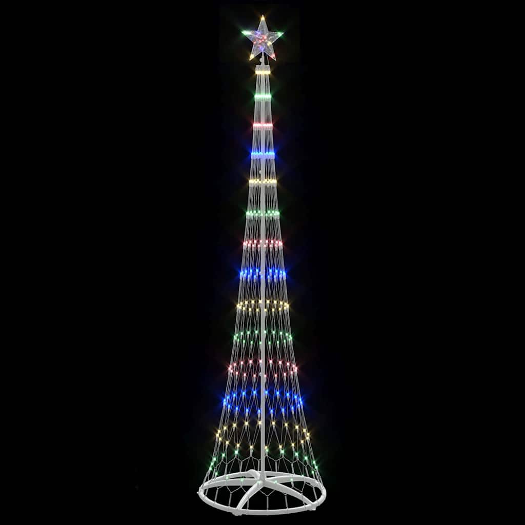 vidaXL Sapin de Noël LED multicolore 70 x 70 x 250 cm métal