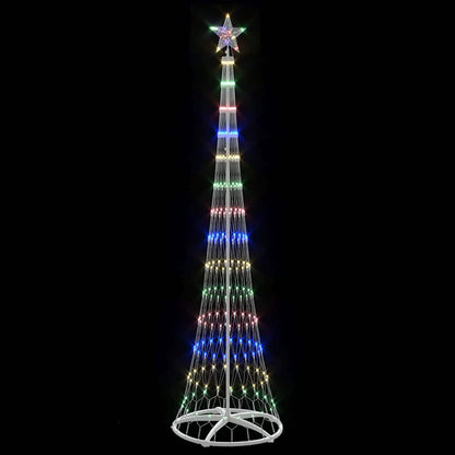 vidaXL Sapin de Noël LED multicolore 70 x 70 x 250 cm métal