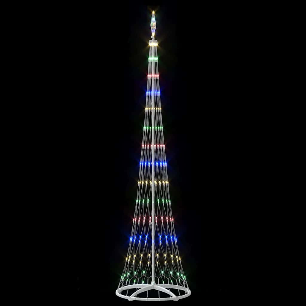 vidaXL Sapin de Noël LED multicolore 70 x 70 x 250 cm métal