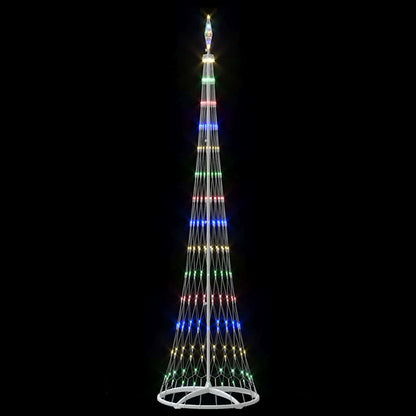 vidaXL Sapin de Noël LED multicolore 70 x 70 x 250 cm métal
