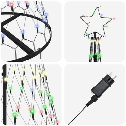LED-Weihnachtsbaum mit 230 LEDs Mehrfarbig 184,5 cm Metall