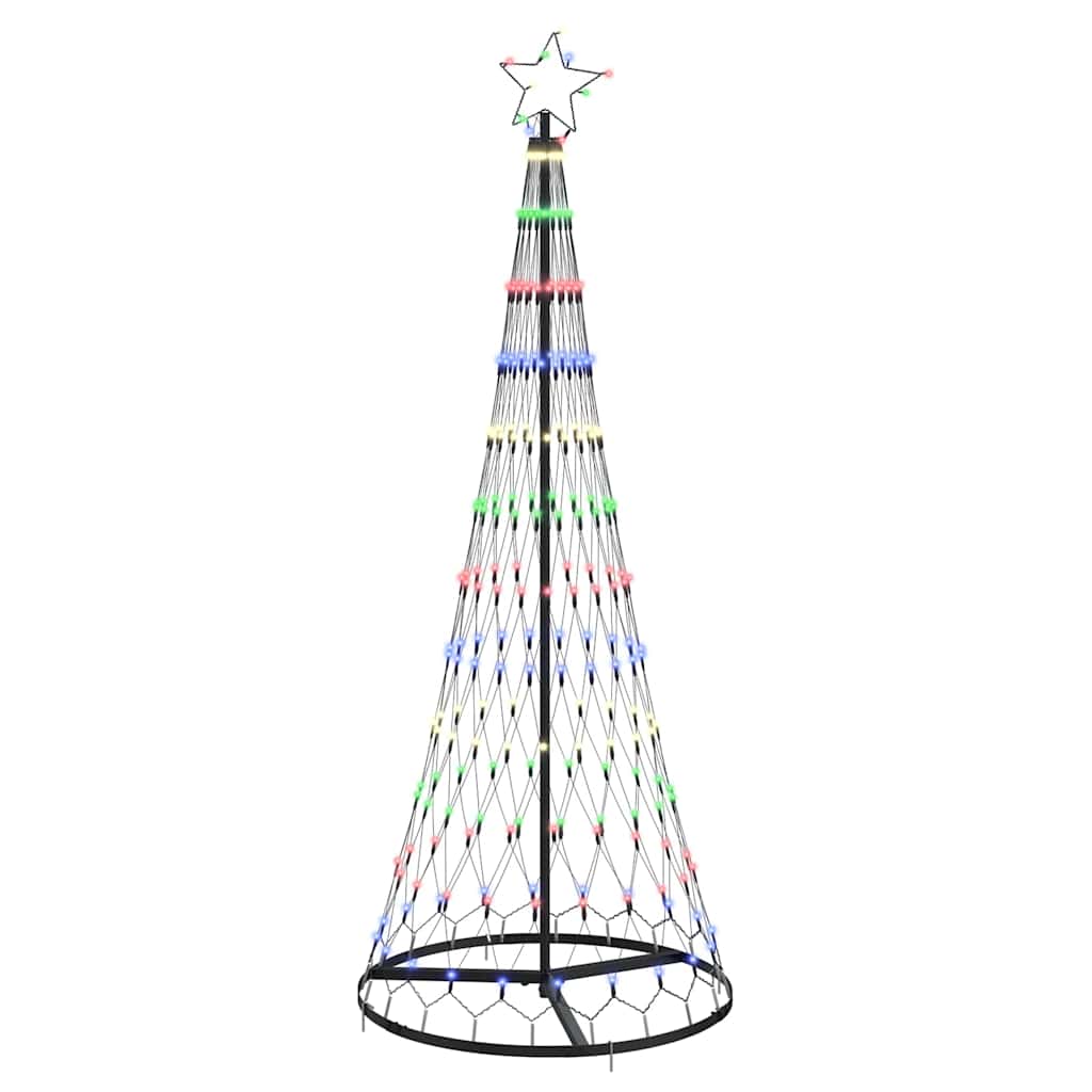 LED-Weihnachtsbaum mit 230 LEDs Mehrfarbig 184,5 cm Metall