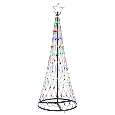 vidaXL Sapin de Noël LED avec 230 LED Multicolore 184,5 cm Métal