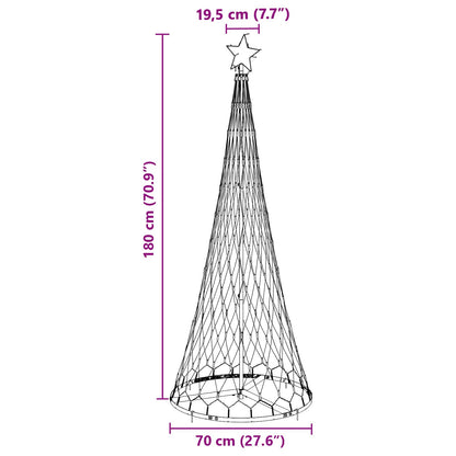 LED-Weihnachtsbaum mit 230 LEDs Mehrfarbig 184,5 cm Metall