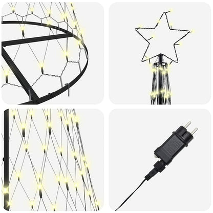 vidaXL Sapin de Noël LED avec 295 LED Blanc chaud 250 cm Métal