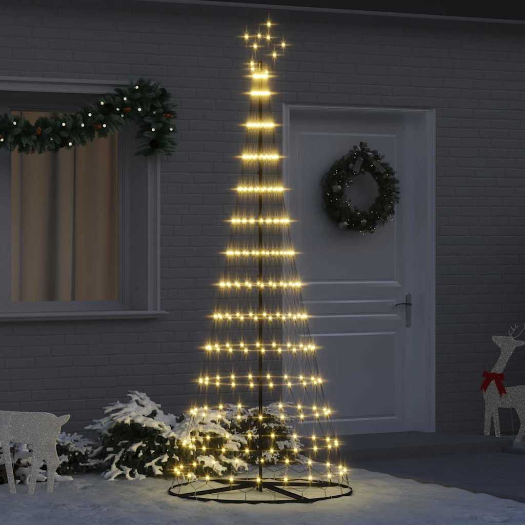 vidaXL Sapin de Noël LED avec 295 LED Blanc chaud 250 cm Métal
