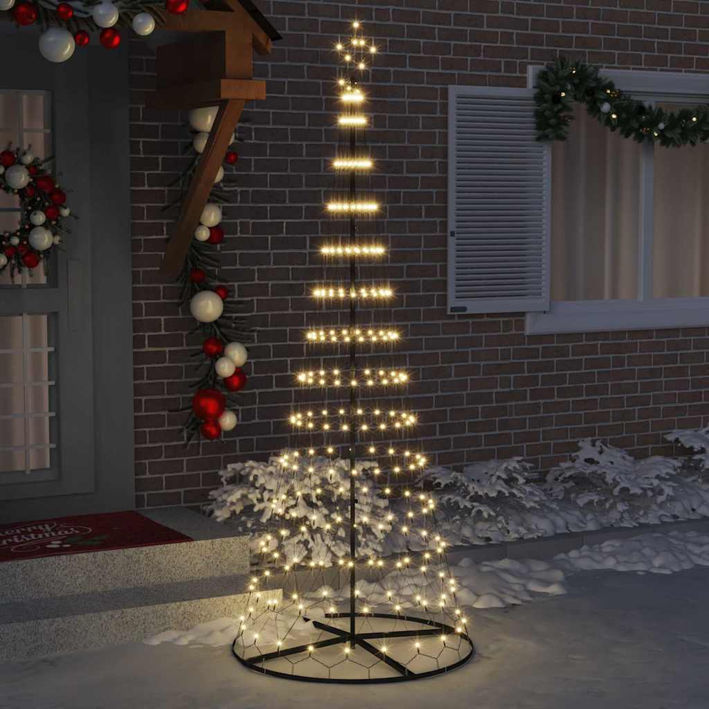 vidaXL Sapin de Noël LED avec 295 LED Blanc chaud 250 cm Métal