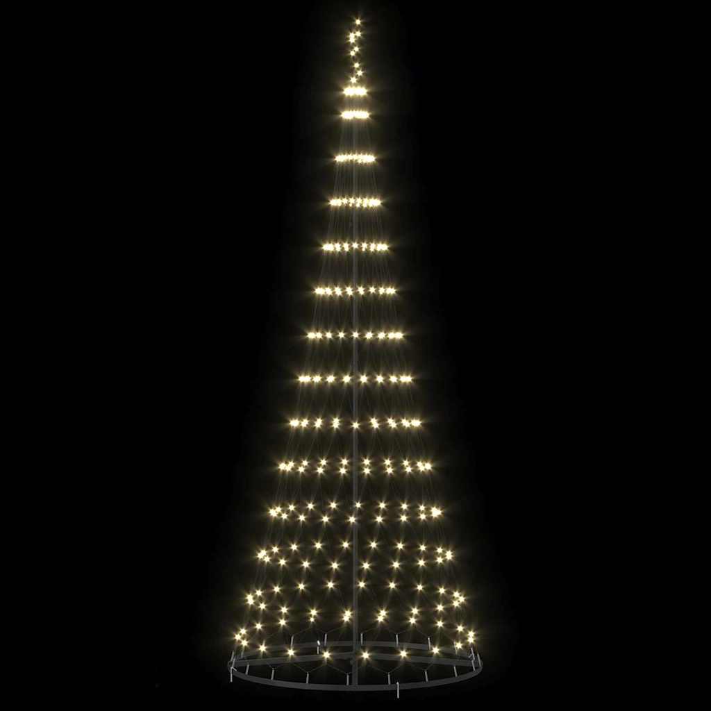 vidaXL Sapin de Noël LED avec 295 LED Blanc chaud 250 cm Métal