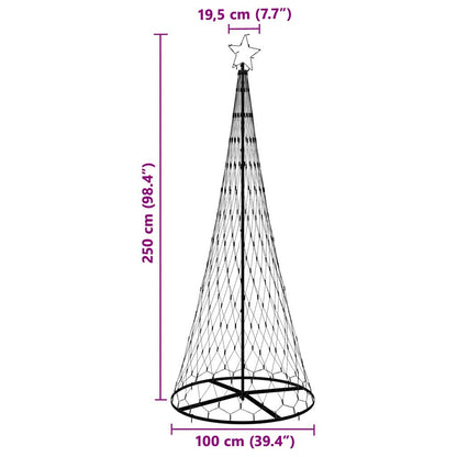 vidaXL Sapin de Noël LED avec 295 LED Blanc chaud 250 cm Métal