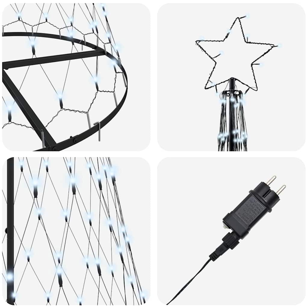 LED-Weihnachtsbaum mit 295 LEDs Kaltweiß 250 cm Metall