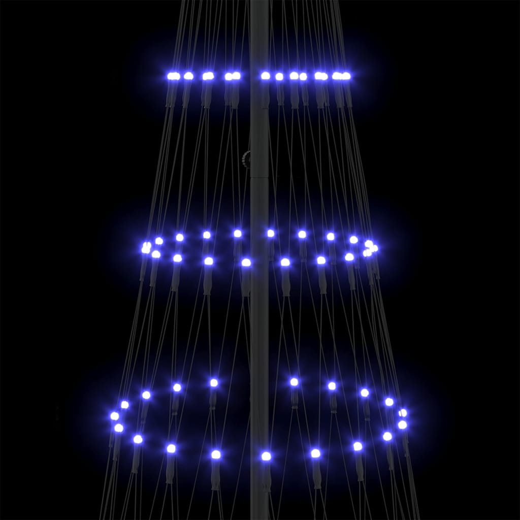 vidaXL Sapin de Noël LED avec 295 LED et support Bleu 250 cm Métal