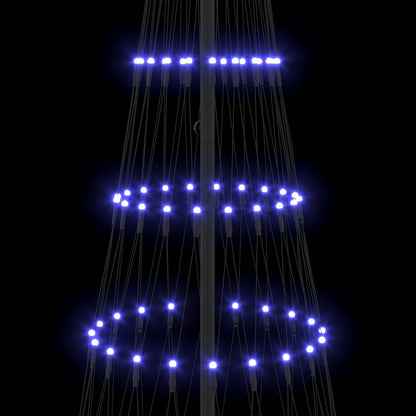 vidaXL Sapin de Noël LED avec 295 LED et support Bleu 250 cm Métal