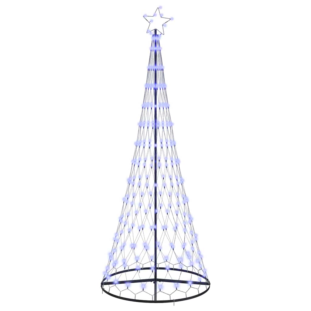 vidaXL Sapin de Noël LED avec 295 LED et support Bleu 250 cm Métal