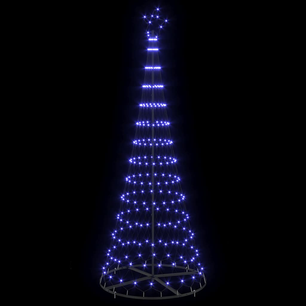 vidaXL Sapin de Noël LED avec 295 LED et support Bleu 250 cm Métal