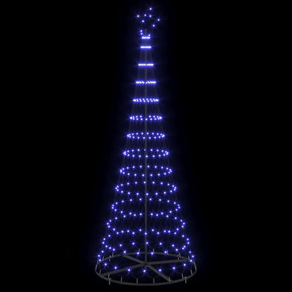 vidaXL Sapin de Noël LED avec 295 LED et support Bleu 250 cm Métal