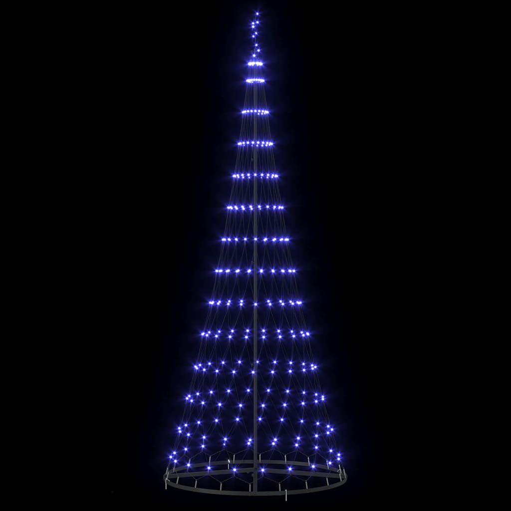 vidaXL Sapin de Noël LED avec 295 LED et support Bleu 250 cm Métal