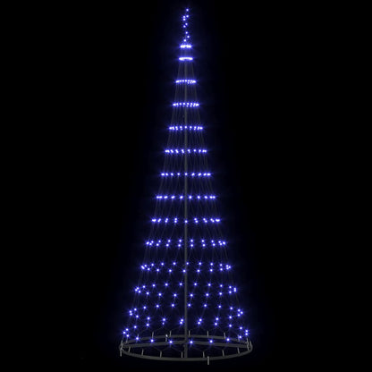vidaXL Sapin de Noël LED avec 295 LED et support Bleu 250 cm Métal