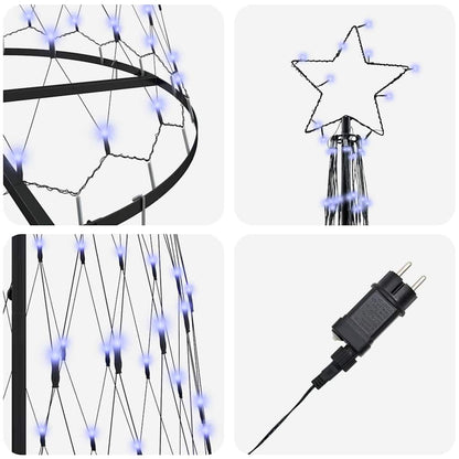 vidaXL LED-Weihnachtsbaum mit 355 LEDs Blau 184,5 cm Metall