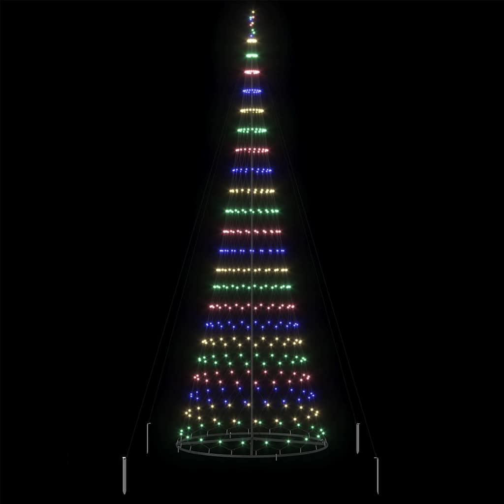 LED-Weihnachtsbaum mit 455 LEDs Mehrfarbig 184,5 cm Metall