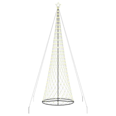 vidaXL Sapin de Noël à LED avec 555 LED Blanc Chaud 500 cm Métal