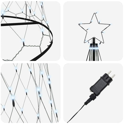 vidaXL LED-Weihnachtsbaum mit 555 LEDs Kaltweiß 500 cm Metall