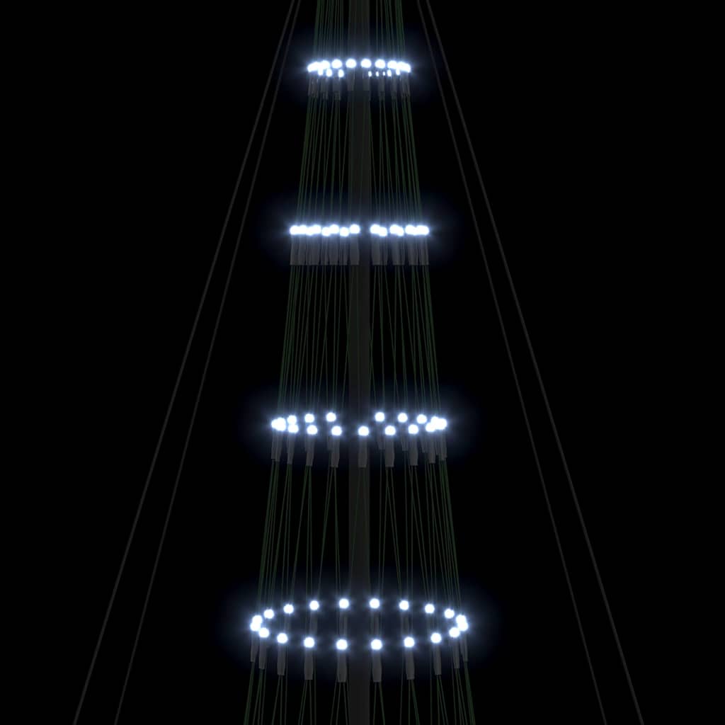vidaXL LED-Weihnachtsbaum mit 555 LEDs Kaltweiß 500 cm Metall