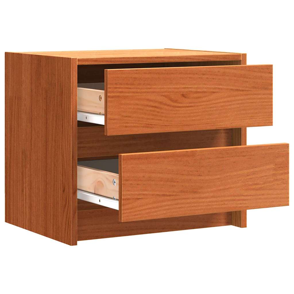vidaXL Nachttische 2 pcs Wachsbraun 40 x 30.5 x 35.5 cm Kiefernholz