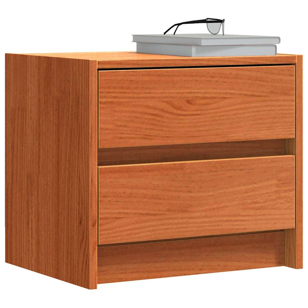 vidaXL Nachttische 2 pcs Wachsbraun 40 x 30.5 x 35.5 cm Kiefernholz