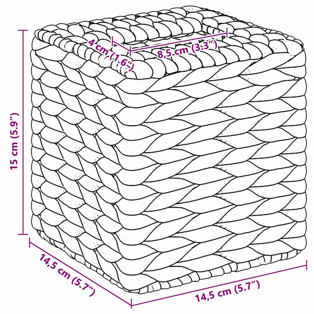 Taschentuchboxdeckel 2 pcs Wasserhyazinthe 14,5 x 14,5 x 15 cm