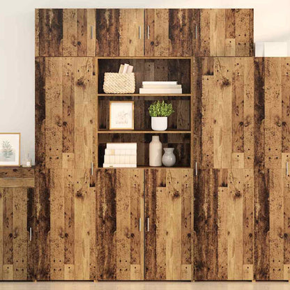 vidaXL Bahut haut en bois de récupération 80 x 42,5 x 185 cm Bois d'ingénierie