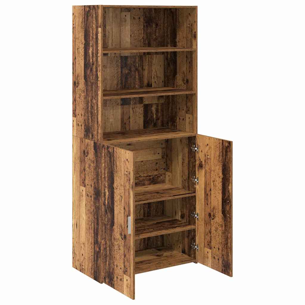 vidaXL Bahut haut en bois de récupération 80 x 42,5 x 185 cm Bois d'ingénierie