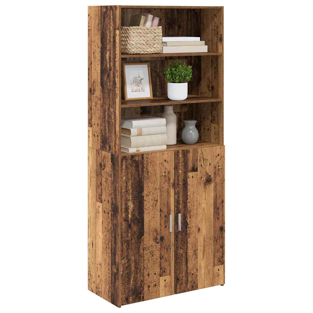 vidaXL Bahut haut en bois de récupération 80 x 42,5 x 185 cm Bois d'ingénierie