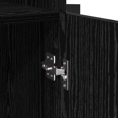 vidaXL Highboard noir aspect chêne 80 x 42,5 x 185 cm bois d'ingénierie